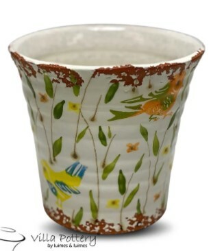 BABETTE 1_2 BIRD MIX FLOWERPOT 19X18CM