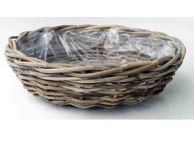 BOWL PLANTER RATTAN GREY D41H12CM
