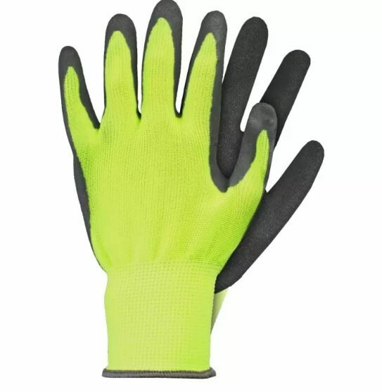 Werkhandschoenen latex geel maat M