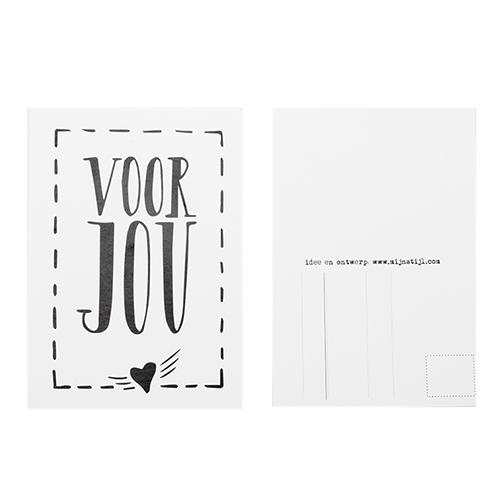 Ansichtkaart voor jou wit /zwart