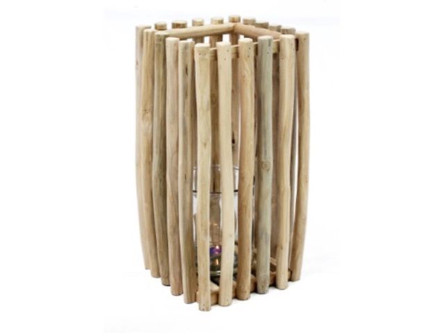LANTERN TEAK 25X25XH50CM - INCL GLASS