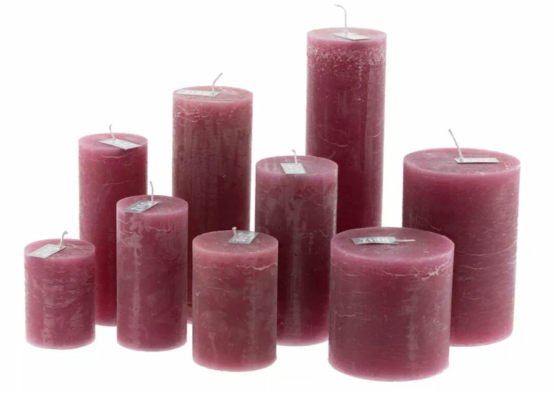 CANDLE RUSTIC - H15 D7 cm - FUCHSIA