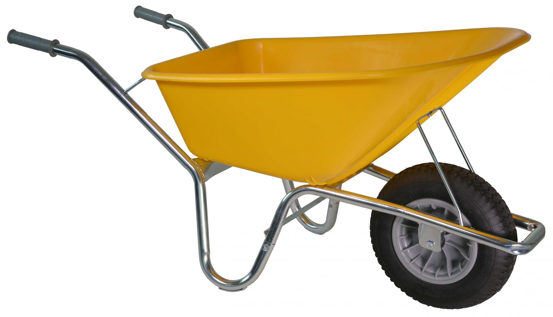 Bouwkruiwagen Basic HDPE 100 L geel