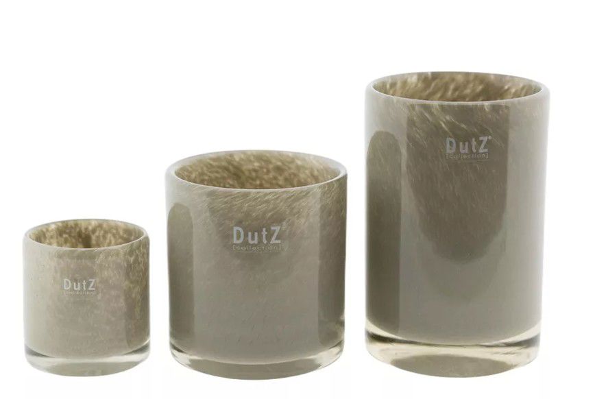 Kaarsenglas - H10 D10 cm - Taupe