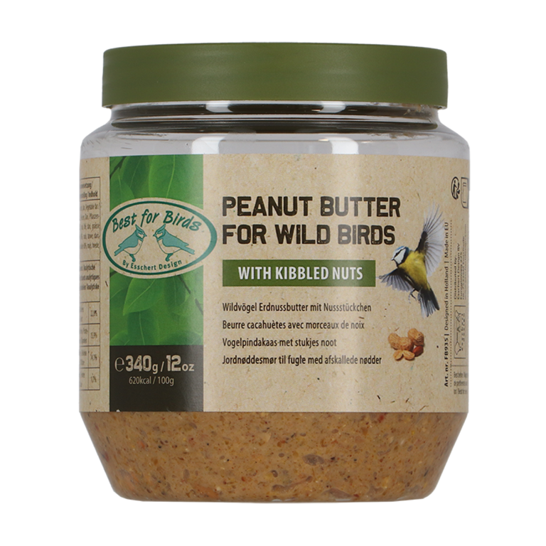 Vogelpindakaas met stukjes noot