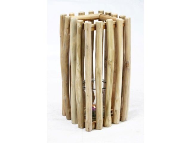 LANTERN TEAK 20X20H40CM - INCL GLASS