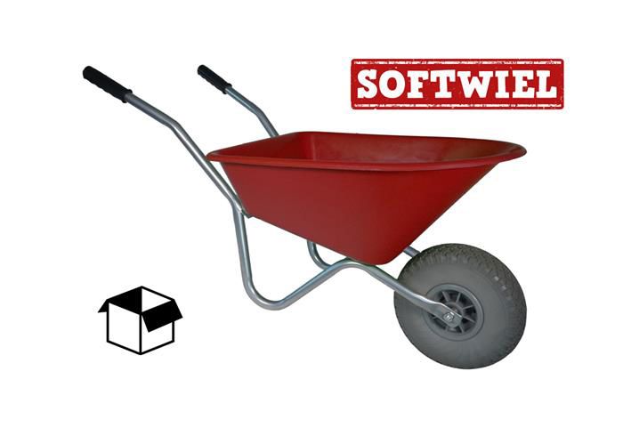 Kinderkruiwagen 35 L rood met softwiel