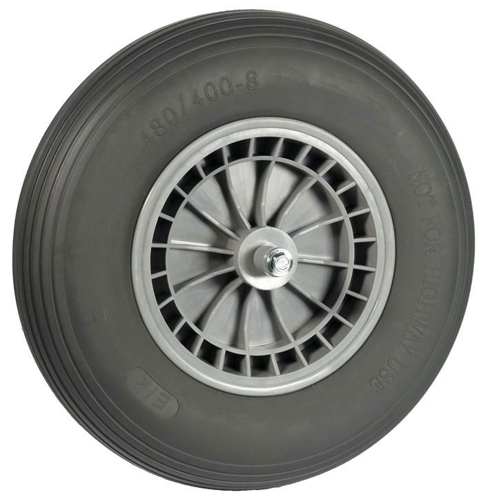 Wiel 400x8 grijs softwiel PVC kogellager